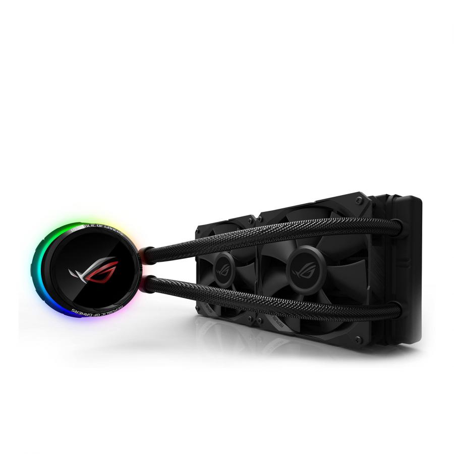 Asus ROG RYUO 240 Sistema di Raffreddamento per CPU All-In-One Liquido, Display OLED, Aura Sync RGB, 2 Ventole di Raffreddamento da 120 mm, Nero