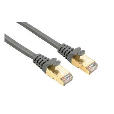 Hama Cavo rete Patch 8p8c M (RJ 45)/8p8c M (RJ 45), 5 metri, CAT 5e, STP, connettori dorati, grigio, 1 stella