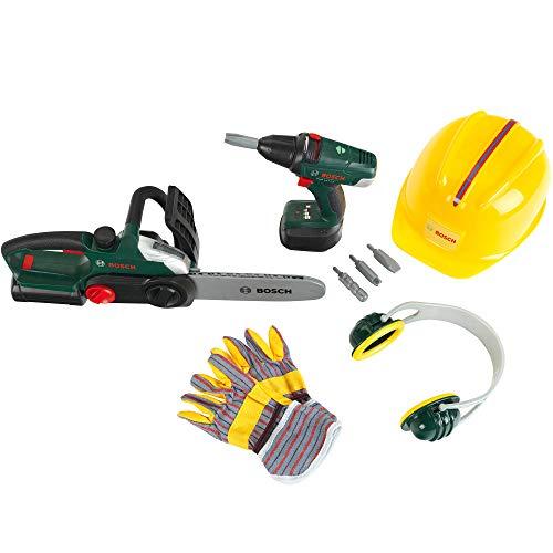 Theo Klein 8577 Set da Muratore Bosch con Trapano Avvitatore e Motosega