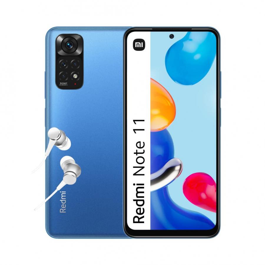 Xiaomi Redmi Note 11 - Smartphone 4+64GB, Display AMOLED FHD+ 6.43” 90Hz, Snapdragon 680, quadrupla fotocamera 50MP, 5000mAh, Twilight Blue (IT Version + 2 anni garanzia)