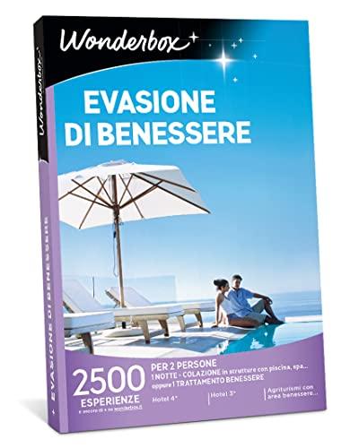 Wonderbox - Box Regalo Evasione di Benessere - Idee Regalo Donna, Idee Regalo Uomo, Idee Regalo Natale O Idee Regalo Coppia per Sfuggire 2 Giorni dallo Stress della Vita Quotidiana.