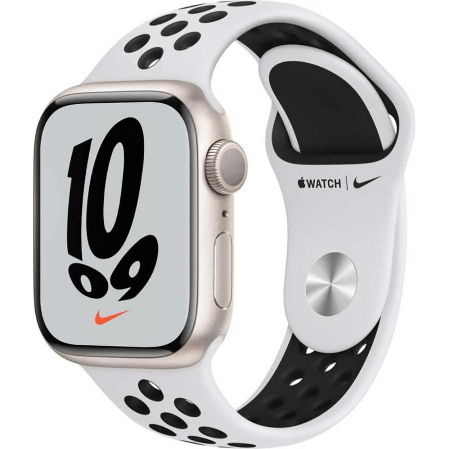 APPLE Watch Series 7 Nike GPS 41mm in alluminio Galassia - Sport platino/nero