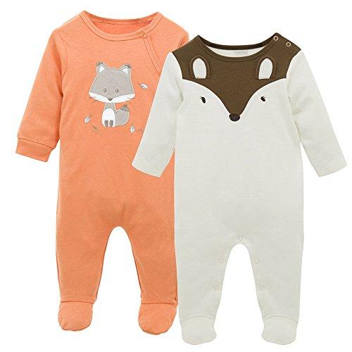 Perfetto per il Regalo 0-3 Mesi Bambino Pagliaccetti 3 Pezzi Pigiama in Cotone Ragazzi Tutine Manica Lunga Jumspuit 