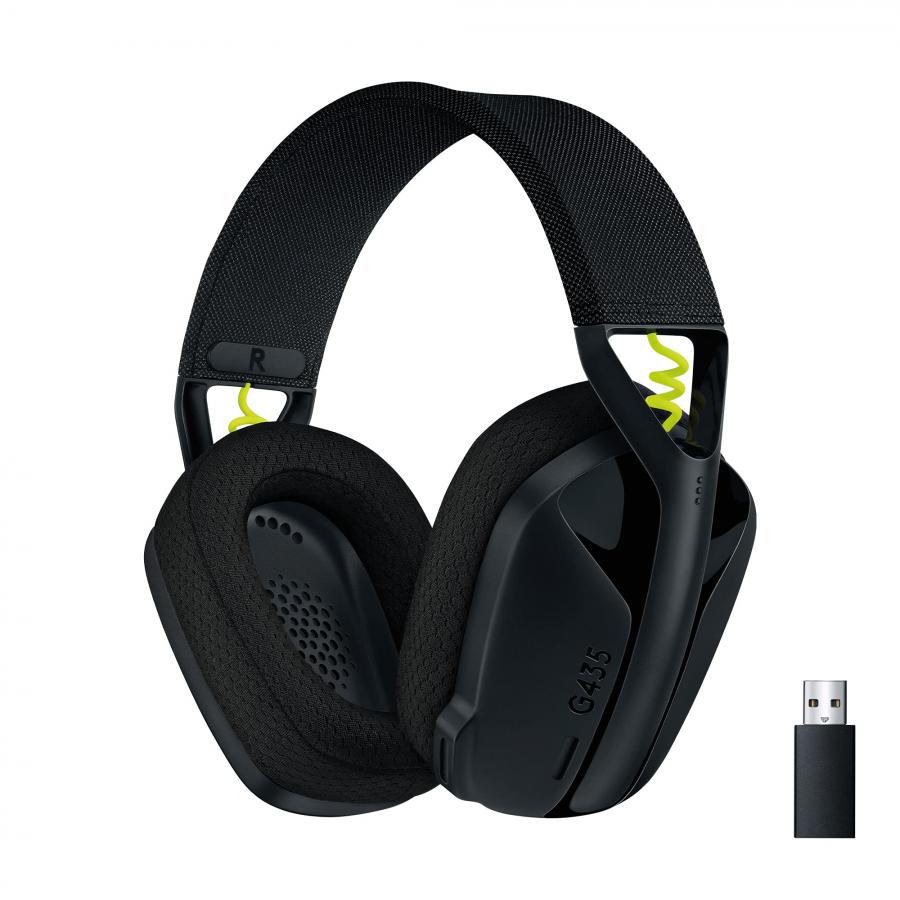 Logitech G435 LIGHTSPEED Cuffie Gaming Wireless Bluetooth - Cuffie Over Ear Leggere, Microfoni Integrati, Batteria da 18 Ore, Compatibile con Dolby Atmos, PC, PS4, PS5, Smartphone - Nero