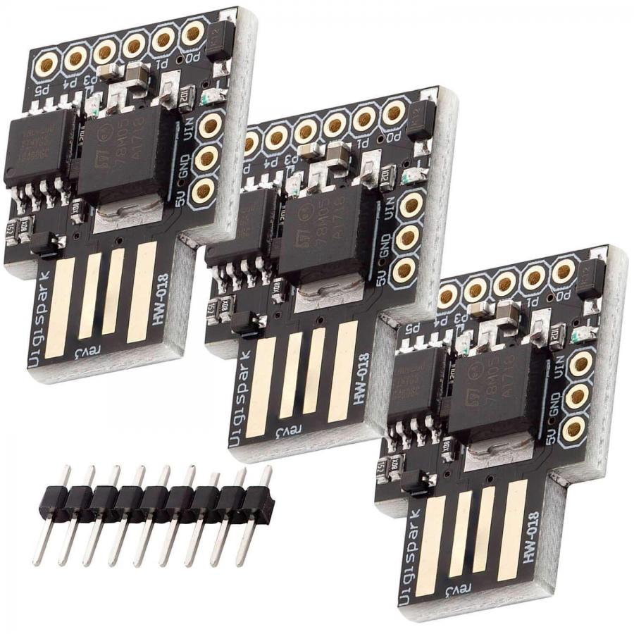 AZDelivery 3 x Digispark Rev. 3 Kick Starter Development Board con USB compatibile con Arduino incluso E-Book