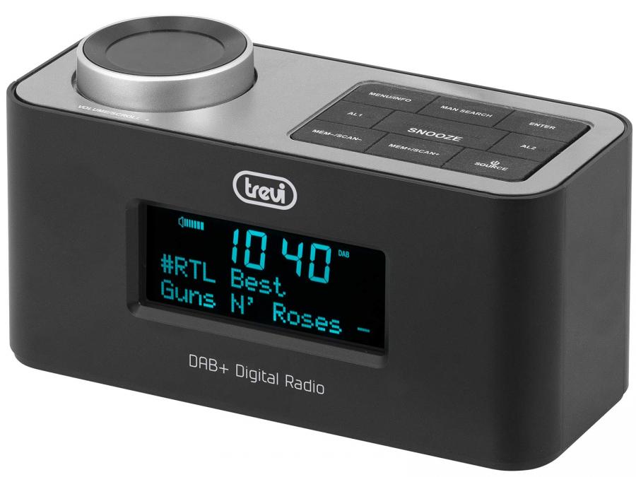 Trevi RC 80D6 DAB Radiosveglia Elettronica con Ricevitore Digitale DAB/DAB+ e FM con RDS, Grande Display LED, Funzione Snooze, Sleep, Powerbank, AUX-IN, USB Charge
