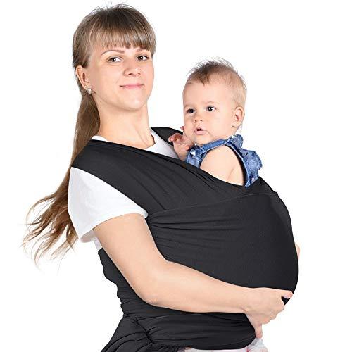 Lictin Fascia Porta Bambino - Fascia Porta Bebè,Baby Wrap,Marsupio Fascia  Neonato per Neonati e Bambini Fino a 16 kg,Morbido e Confortevole,Nero