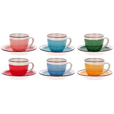 STAR 71519 Set di 6 tazze da caffè in ceramica, colori assortiti
