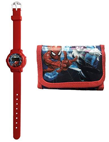 Marvel Spiderman Digitale Orologio E Portafoglio con Licenza Ufficiale  Bambini Set Regalo