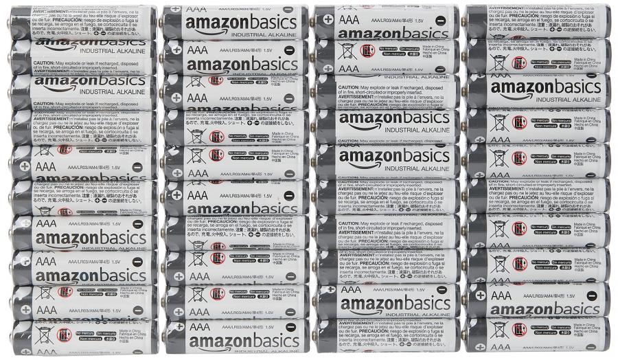 Amazon Basics Batterie Alcaline Industriali AAA (Confezione da 40)