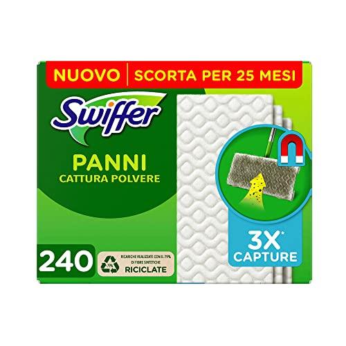 Swiffer Panni Catturapolvere Casa, 240 Panni Microfibra Dry