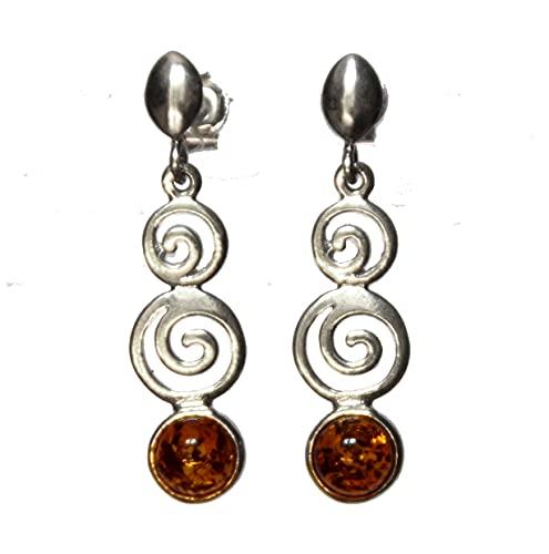 MJ Baltica Orecchini Ambra naturale e Argento 925 artigianale BK034p
