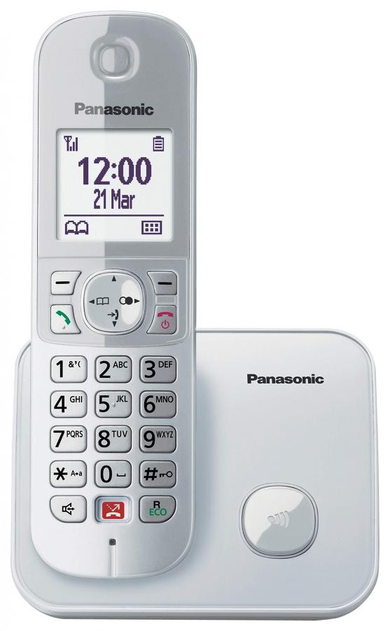 Panasonic KX-TG6851JTS Telefono Cordless DECT, Schermo LCD da 1.8