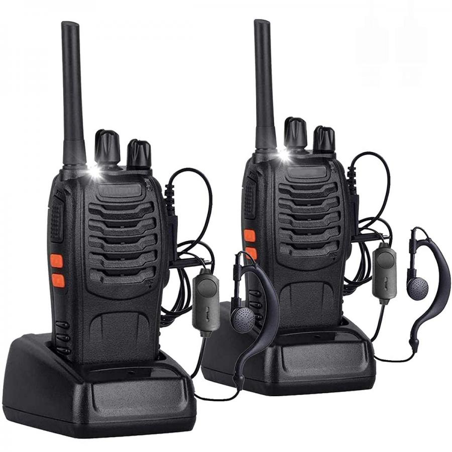 Nestling 2pz Walkie Talkie,88E Lunga Distanza 16 Canali Due-Via Radio - FM Ricetrasmettitore Handheld con LED Luce Auricolare ed Auricolari Originali