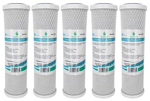 5x AquaHouse AH-CTO5 Filtro Acqua a Blocco di Carbone Attivo 10