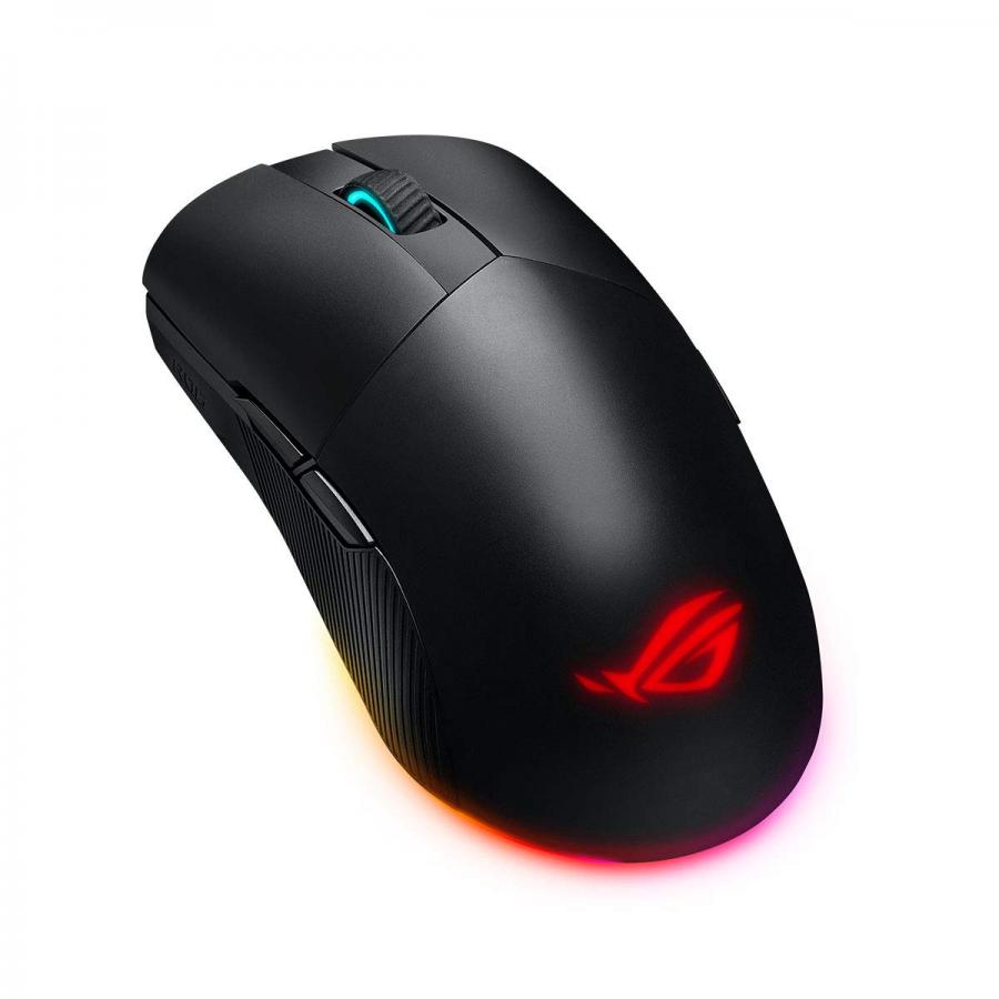 ASUS ROG PUGIO II Mouse Gaming RGB ottico Wireless, Bluetooth, USB, ambidestro, 16.000 DPI, 7 pulsanti programmabili, pulsanti laterali configurabili, illuminazione Aura Sync