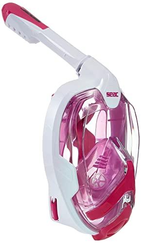 SEAC Magica Maschera Snorkeling Full Face Integrale Anti Appannamento Bianco/Rosa S/M