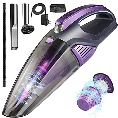 Aspirabriciole Portatile Senza Fili Potente 7000Pa, Aspirapolvere  Ricaricabile con Luce a LED/Filtro Lavabile HEPA/Batteria di 2500 mAh per  Auto,Casa,Ufficio