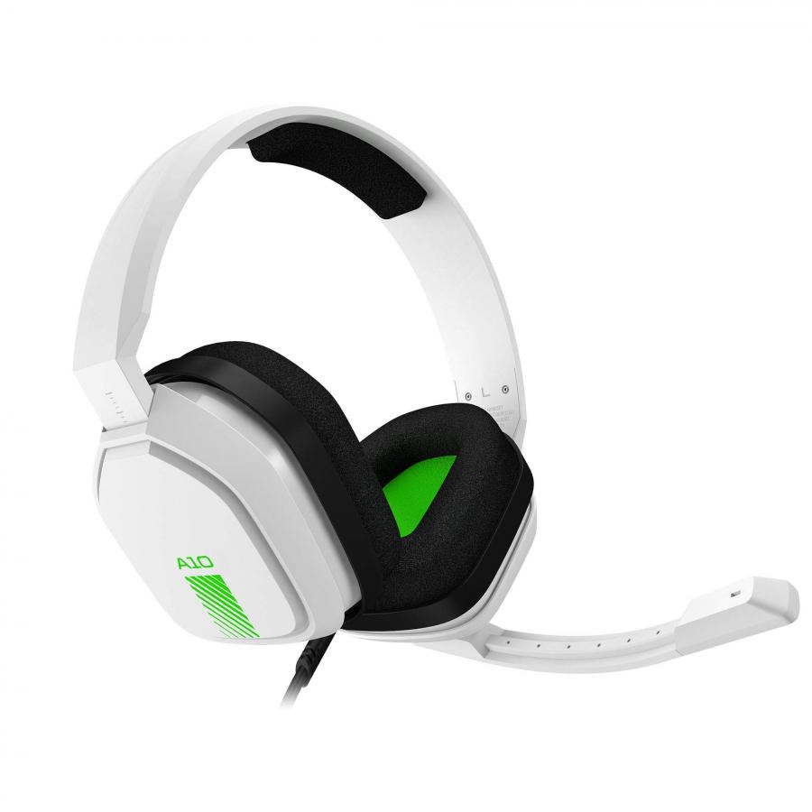 ASTRO Gaming A10 Cuffie Gaming Cablate con Microfono, Leggere e Resistenti, ASTRO Audio, Jack 3.5 mm, Xbox Series X|S, Xbox One, PS5, PS4, Nintendo Switch, PC, Smartphone, Bianco/Verde