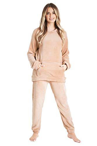 CityComfort Pigiama Donna Pigiama Invernale Donna di Pile XL Set con Felpa e Pantalone Morbido S 