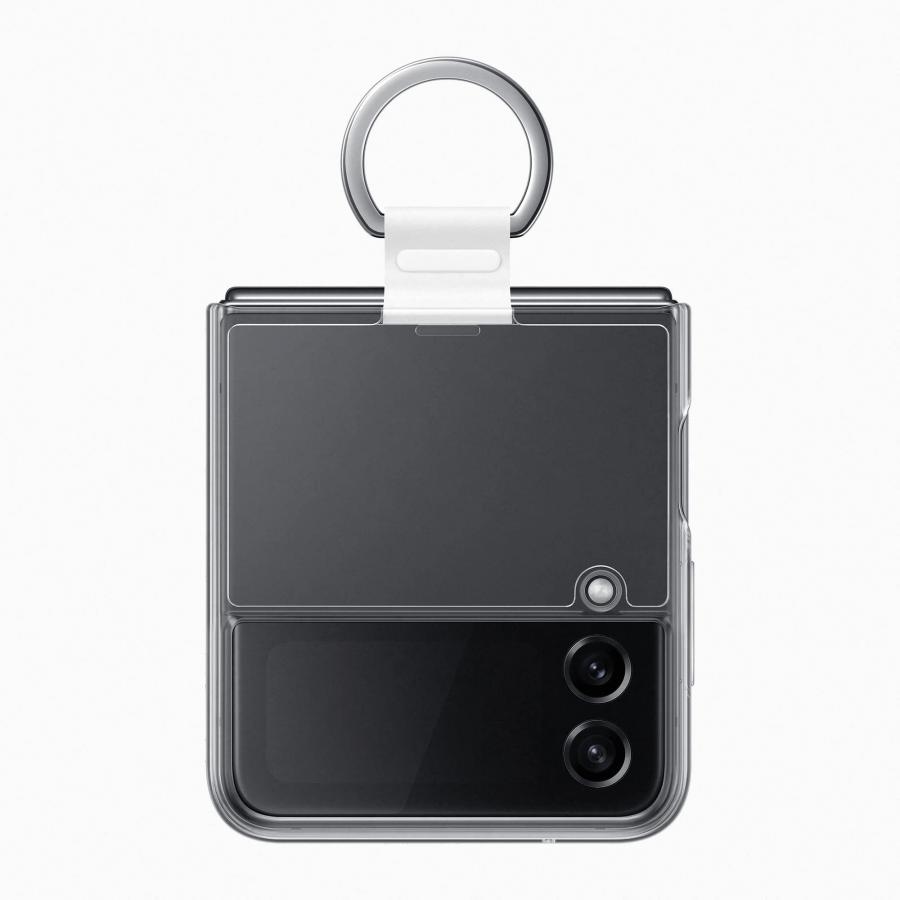 Samsung Clear Cover with Ring Custodia con anello per per Galaxy Z Flip4, Trasparente