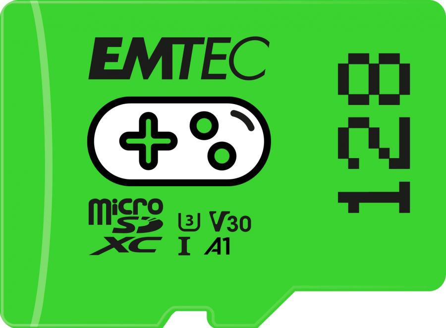 EMTEC Gaming ECMSDM128GXCU3G MicroSD 128GB Velocità di scrittura 95MB/s Velocità di lettura 100MB/s Verde
