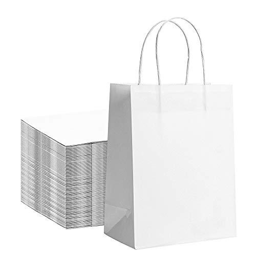 Shopper in Kraft Carta,17×8×23 cm Borse da Regalo Color Nero per la Spesa Cottura al Forno Shopping Feste di Compleanno Boutique al Dettaglio 25 Pcs Sacchetti Carta con Manici Addensare 130 gsm 