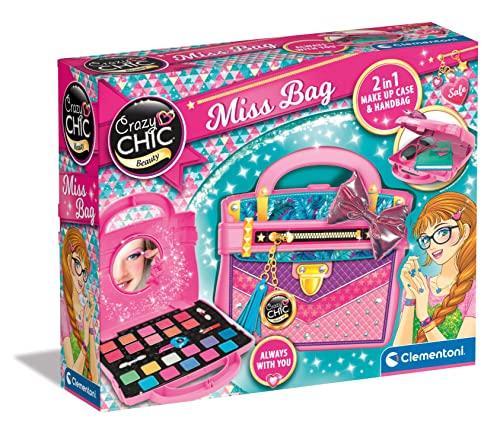 Clementoni Crazy Chic Miss Bag Trousse, Cofanetto Lavabili, Set Cosmetici Bambini 6 Anni, Borsetta con Trucchi, Multicolore, 18734