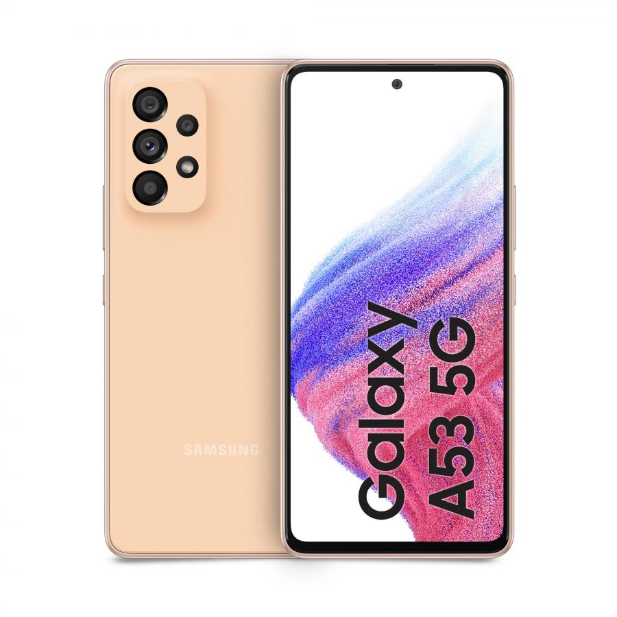 Samsung Galaxy A53 5G Smartphone Android, Display Infinity-O FHD+ Super AMOLED 6.5”¹, 6GB RAM e 128GB di memoria interna espandibile², Batteria 5.000 mAh, Awesome Peach [Versione Italiana]