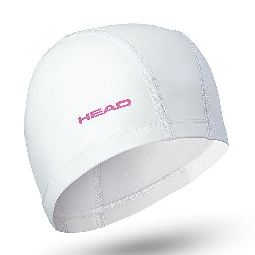 Head cap Lycra Pu Coating - Berretto Unisex, Unisex - Adulto, cap Lycra Pu Coating, Bianco/Rosa, Taglia Unica