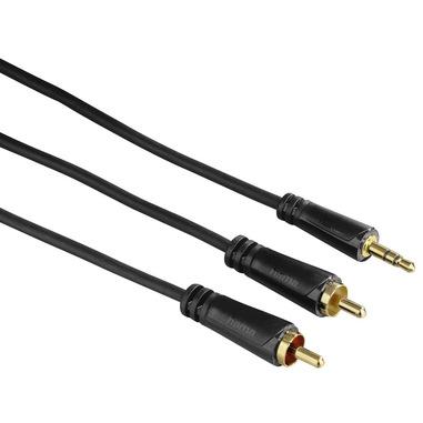 Hama Cavo 2 RCA M/Jack 3.5 mm M, 1,5 metri, connettori dorati, 3 stelle