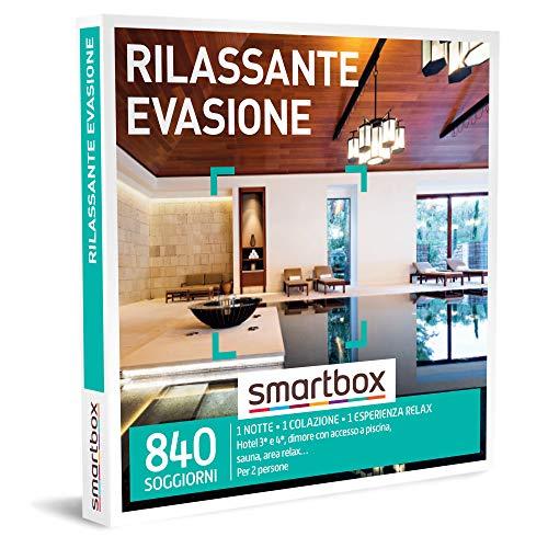 Smartbox - Cofanetto Regalo Rilassante Evasione - Idea Regalo per la Coppia - Una Notte con Colazione e Parentesi Relax per 2 Persone