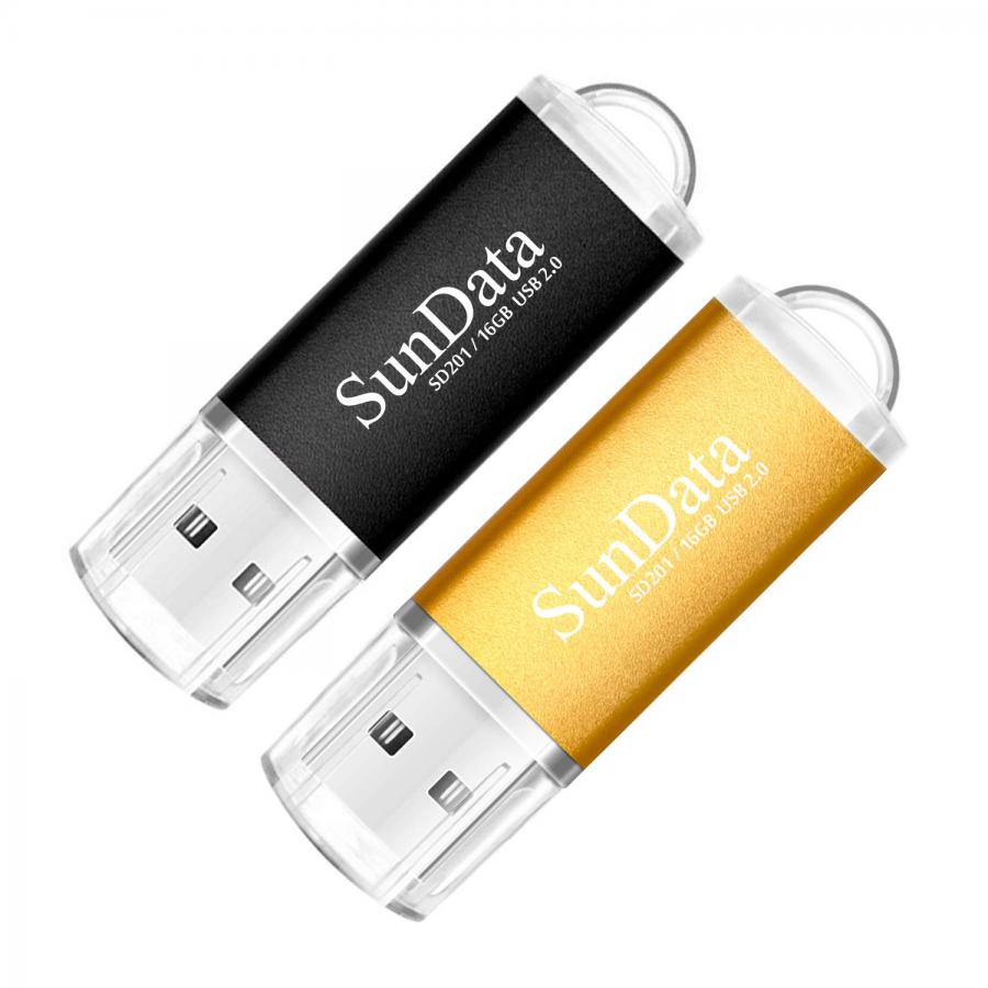 SunData Confezione da 2 Chiavette USB 16GB in Metallo