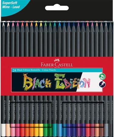 Matite Colorate Faber-Castell Black Edition - Confezione da 24 Pezzi