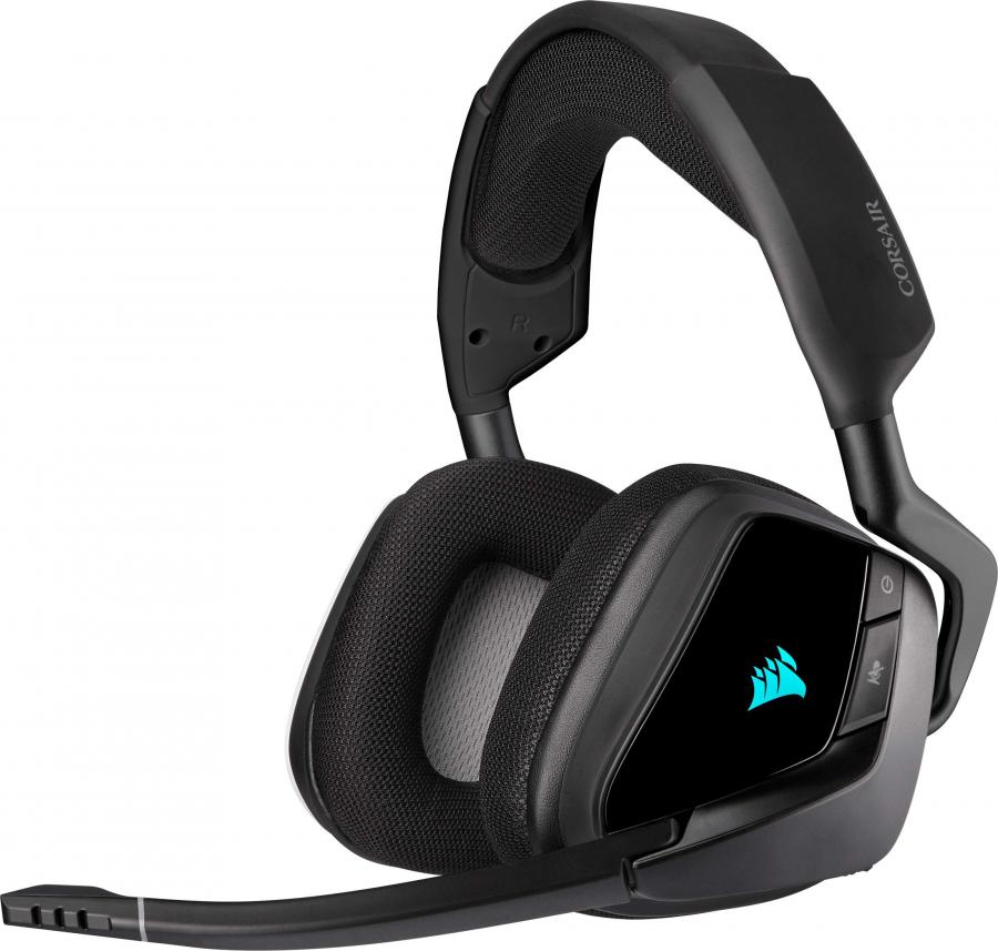 Corsair VOID ELITE Wireless Cuffie Gaming con Microfono, Audio 7.1 Surround, Wireless 2.4 GHz a Bassa Latenza, 12 metri di Portata, Personalizzabili Illuminazione con PC, PS4 Compatibilità, Nero