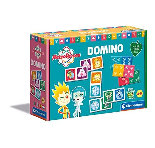 Clementoni- Meteo Heroes logica Domino educativo 4 Anni-flashcards-Carte da Gioco per Bambini-Play for Future-Made in Italy, Multicolore, 16346