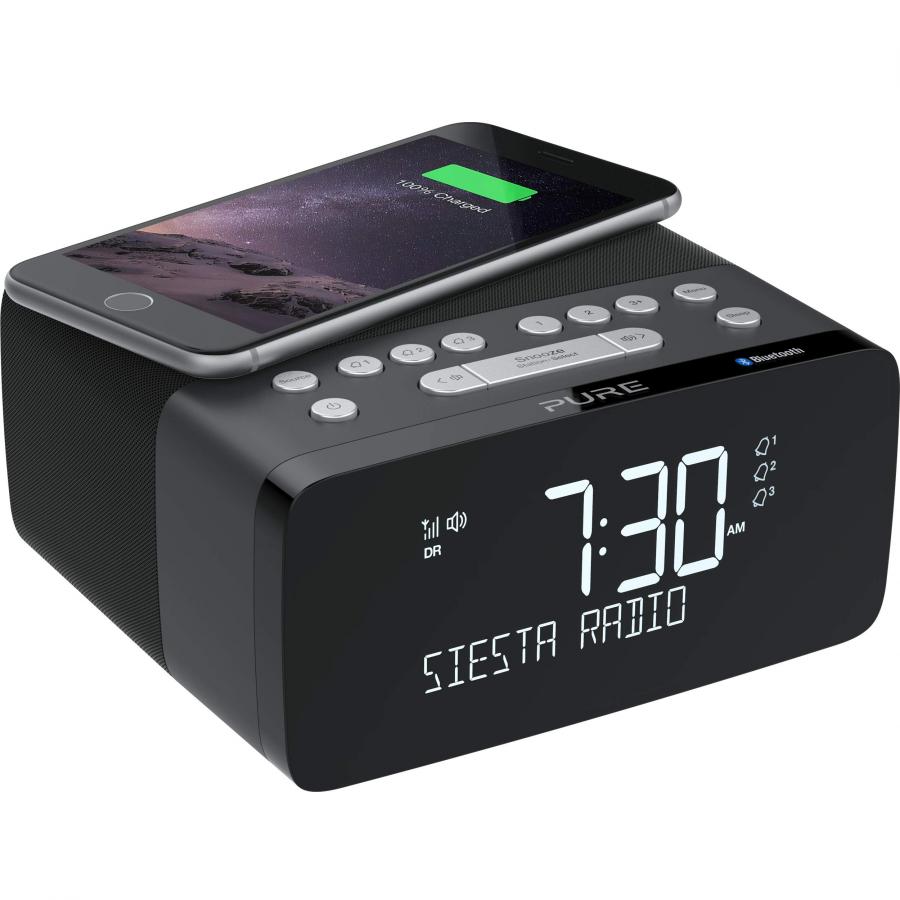 Pure - Siesta Charge (Radiosveglia DAB+/FM con funzione di ricarica wireless), Graphite