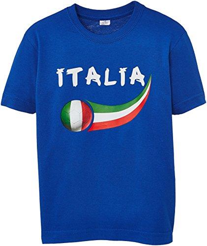 Supportershop Italia Calcio Fan T-Shirt, Blu (Blu Elettrico), 8/9 Anni