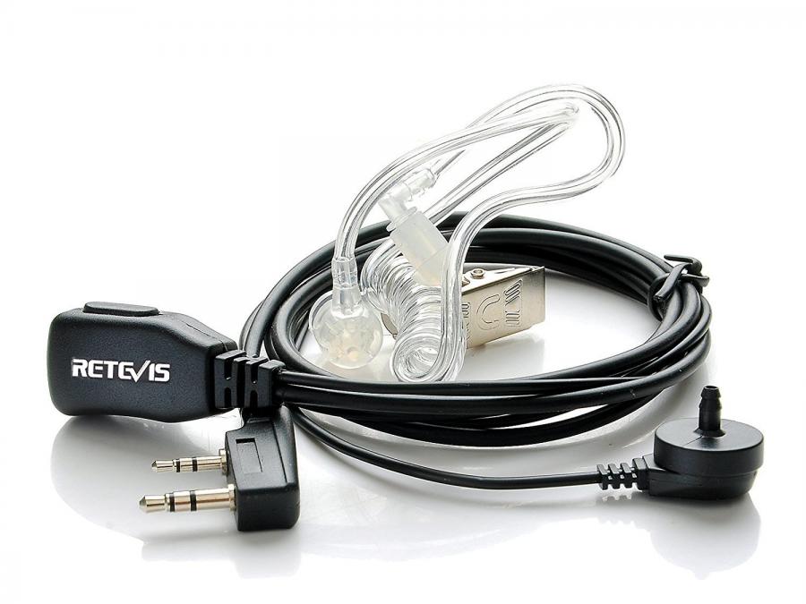 Retevis Cuffie Walkie Talkie 2 Pin con Tubo Acustico Trasparente