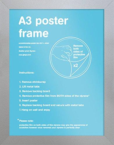 GB Eye 29.7 x 42 cm A3 MDF Avvolto Frame, Argento