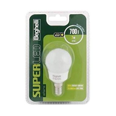 Beghelli Superled Sfera Lampadina LED E14 7W Bianco Freddo
