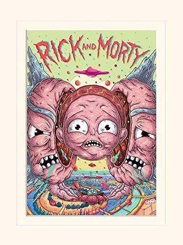 Pyramid International Rick e Morty (Testa Splitter) – Montato Stampa Memorabilia 30 x 40 cm, Carta, Multicolore, 30 x 40 x 1.3 cm