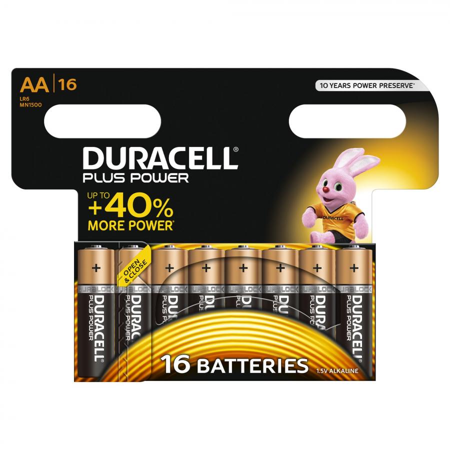 Duracell Plus Power Batteria Alcalina AA - Confezione da 16