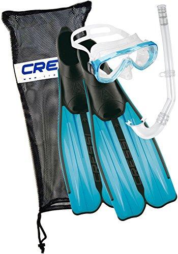 Cressi Rondinella Bag Set Set Pinne, Maschera e Snorkel, Unisex – Bambino, Acquamarina, 31/32