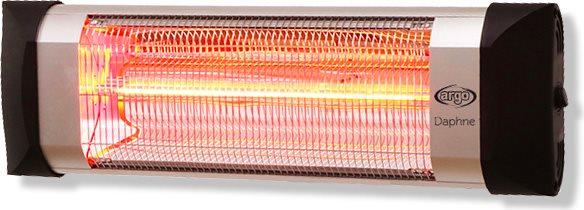 Stufa Elettrica a Parete Daphne 2000W Carbonio Nero/Silver