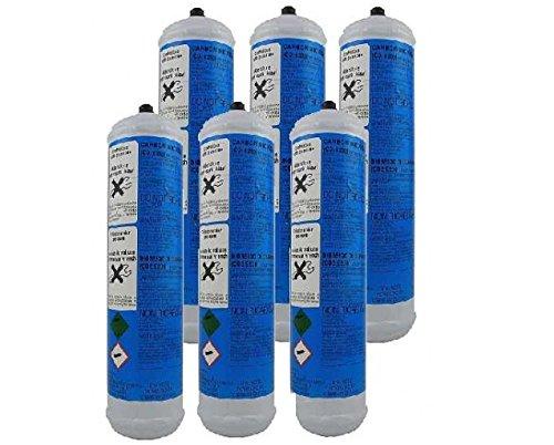 Set 6 Bombole CO2 Alimentare E290 600gr Usa e Getta per Gasatori Acqua Attacco 11mm
