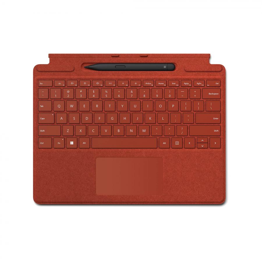 Microsoft Surface Pro 8 o Pro X - Cover Signature Type - Rosso - e Slim Pen 2 - Nero - bundle
