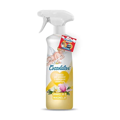 COCCOLATEVI Essenza per Ambienti Vaniglia e Magnolia 750 ml Profumatore per Ambienti, Armadi, Cassetti, Automobile, Deodorante Ambiente, Profumo casa, Detergente Superfici, Antipolvere
