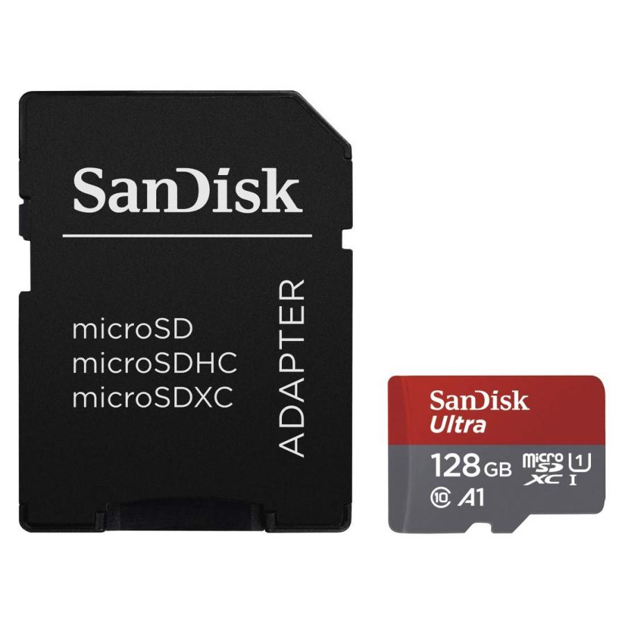 SanDisk Ultra Scheda di Memoria MicroSDXC da 128 GB + Adattatore SD, con A1 App Performance, Velocità fino a 100 MB/sec, Classe 10, U1, per Fotocamere