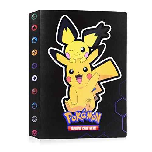 Raccoglitore Carte Pokémon Album Pokemon Cards Holder 30 Pagine 240 Capacità di Carte Album per Carte Pokemon GX EX Trainer Pokemon Carte Album Pikachu-A JOYUE Porta Carte Pokemon